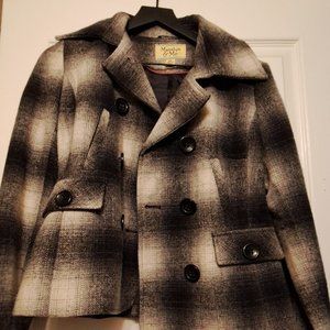 Women's Pea Coat Black and White